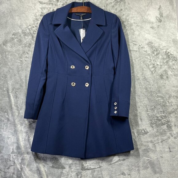 WHITE HOUSE BLACK MARKET *NEW* Femme Peacoat Officer Blue Sz Medium Gold Button - Picture 3 of 12